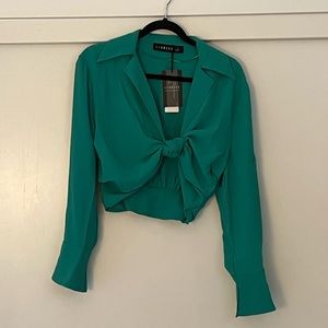 Lioness Green Cropped Blouse